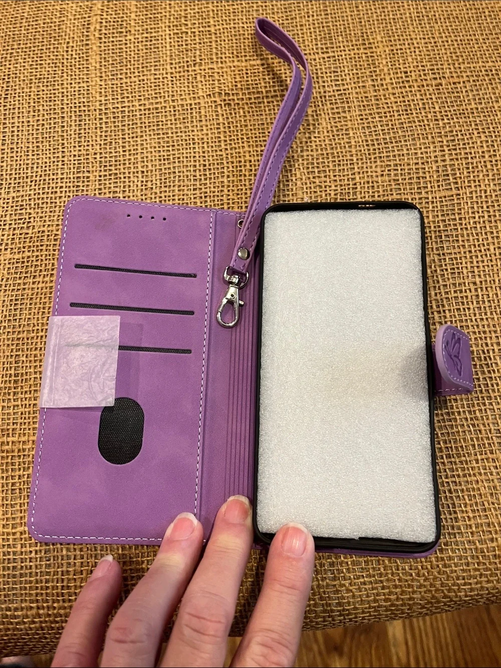 Purple Butterfly Cat Wallet Phone Case - Cute Folio Cover